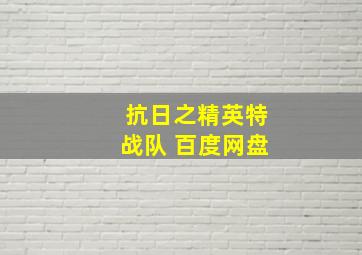 抗日之精英特战队 百度网盘